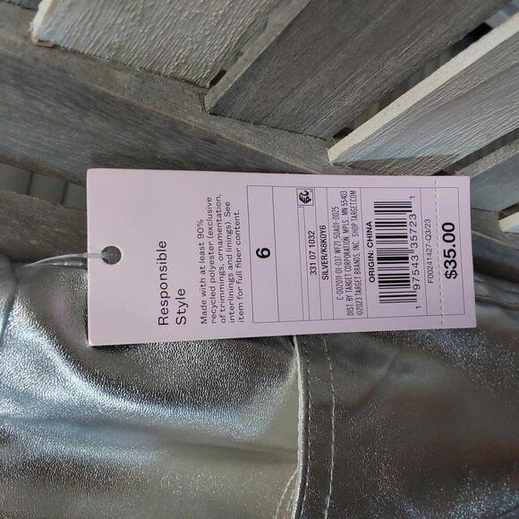 Wild Fable Shimmering Silver Wide Leg Pants - Picture 9 of 13